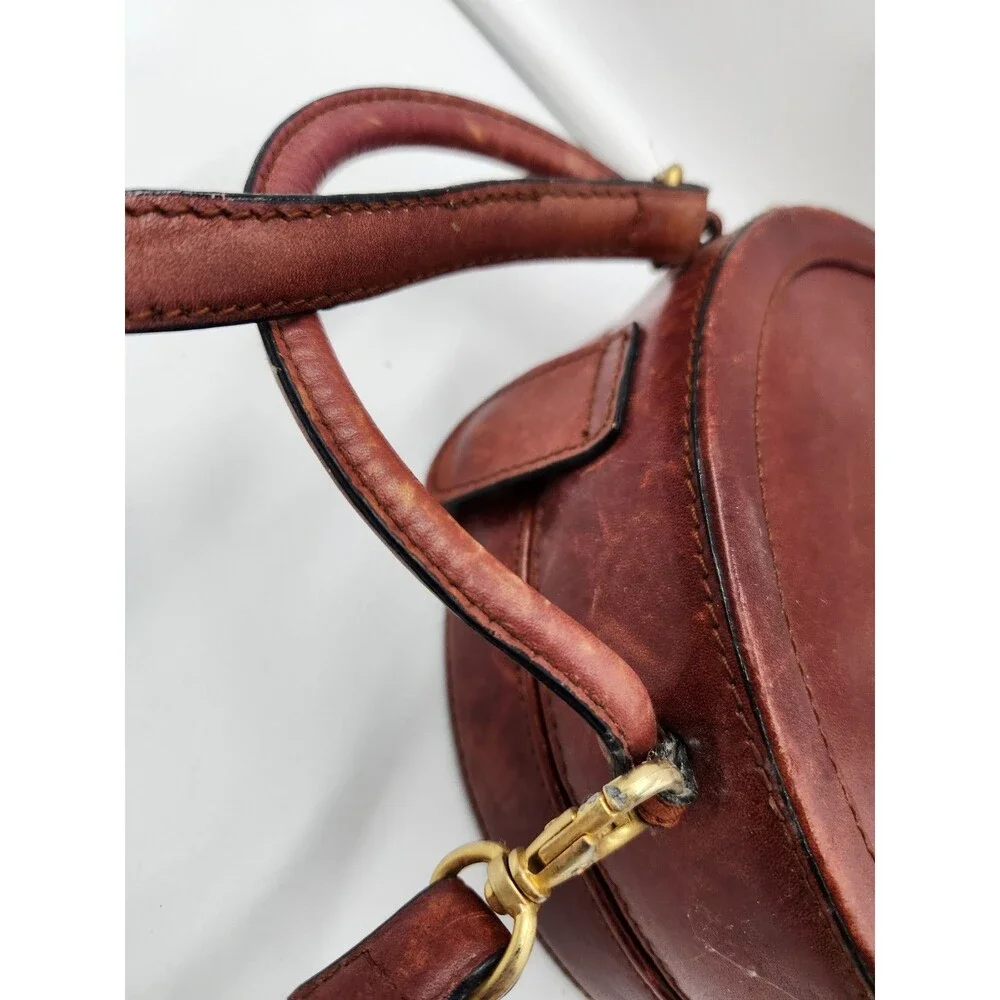80s 90s ETIENNE AIGNER Leather Handbag Top Handle Satchel Crossbody Canteen Bag